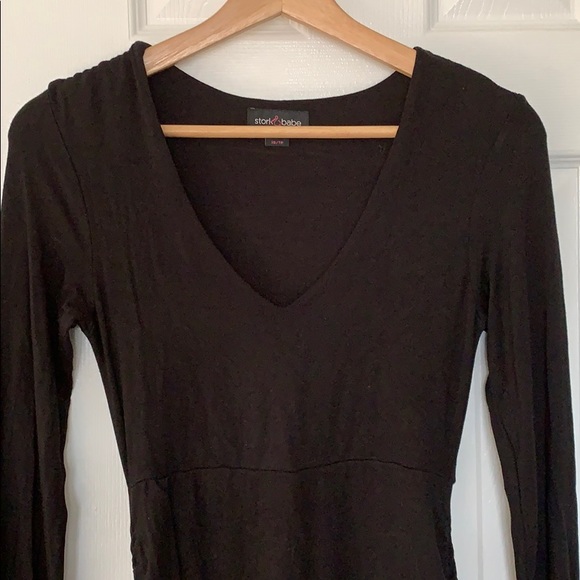 💫HOST PICK💫XS Thyme Maternity black dress with bow belt - Picture 2 of 8